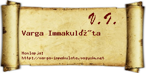 Varga Immakuláta névjegykártya